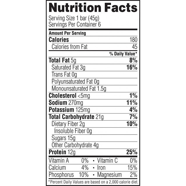 Luna Protein Bar for Women Chocolate Salted Caramel (12 Pack)