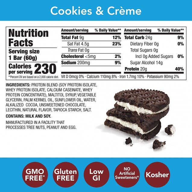 Think Thin Protein Bar Gluten Free Cookies And Cream (10 Pack)